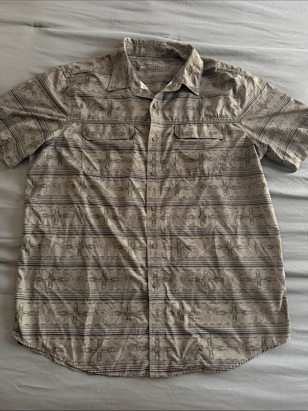 Ariat Olive Short Sleeve Button-Up Shirt